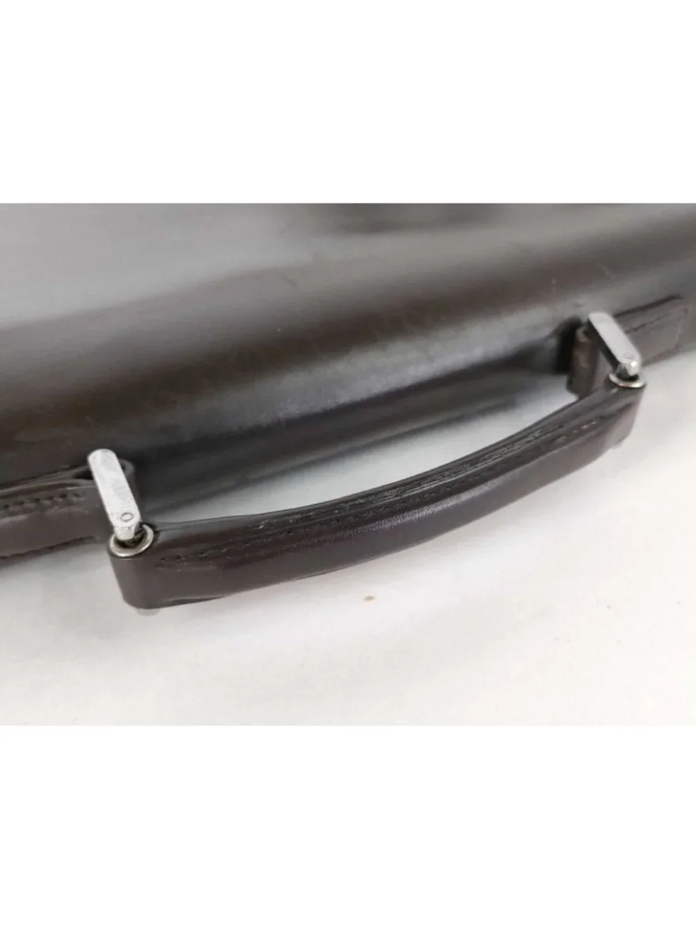 Gucci Business Bag Brown Leather 2-Way Silver